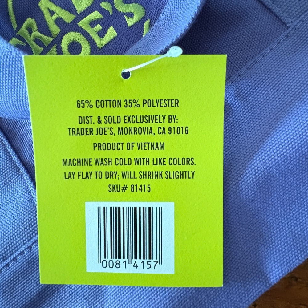 NWT Trader Joe's Mini Trick or Treat Canvas Tote Bag, Purple and Green - Picture 7 of 7